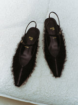 Lulu black.f フェザー フラットシューズ ブラック - HENRI EN VARGO (ヘンリ エン ヴァーゴ) 公式ストア