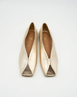 Cattleya gold オープントゥ パンプス ゴールド - HENRI EN VARGO (ヘンリ エン ヴァーゴ)