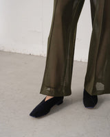 SOPHIA NAVY V スクエアトゥ フラットシューズ ネイビーベロア - HENRI EN VARGO (ヘンリ エン ヴァーゴ)