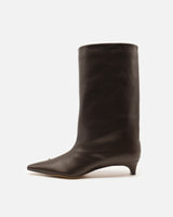 Carme dark brown ミドル丈ブーツ ダークブラウン - HENRI EN VARGO (ヘンリ エン ヴァーゴ) 公式通販