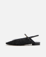 Lulu black.f フェザー フラットシューズ ブラック - HENRI EN VARGO (ヘンリ エン ヴァーゴ) 公式ストア