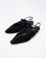 Lulu black.f フェザー フラットシューズ ブラック - HENRI EN VARGO (ヘンリ エン ヴァーゴ) 公式ストア