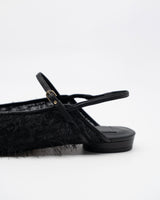 Lulu black.f フェザー フラットシューズ ブラック - HENRI EN VARGO (ヘンリ エン ヴァーゴ) 公式ストア