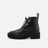 Ruby black レースアップショートブーツ, チャンキーブーツ - HENRI EN VARGO (ヘンリ エン ヴァーゴ) 公式ストア