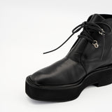 Ruby black レースアップショートブーツ, チャンキーブーツ - HENRI EN VARGO (ヘンリ エン ヴァーゴ) 公式ストア