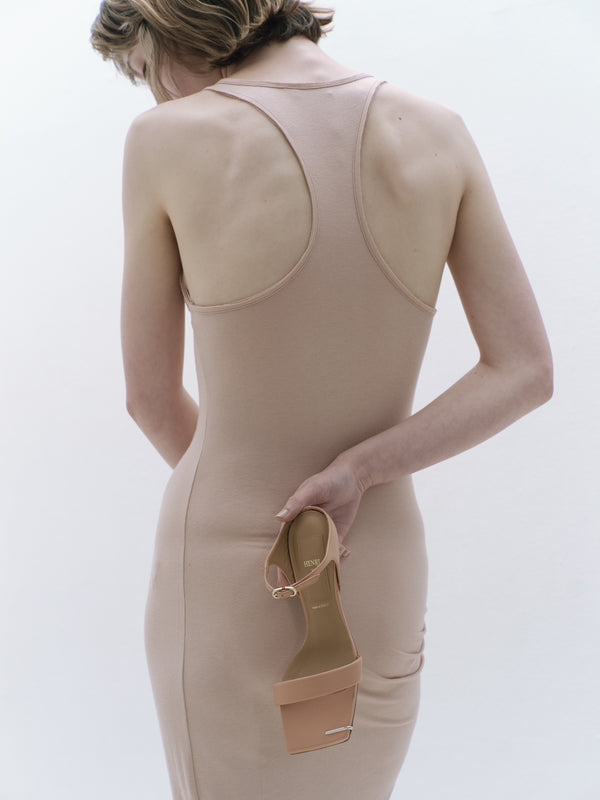 May salmon pink スクエアトゥサンダル サーモンピンク - HENRI EN VARGO (ヘンリ エン ヴァーゴ) 公式通販