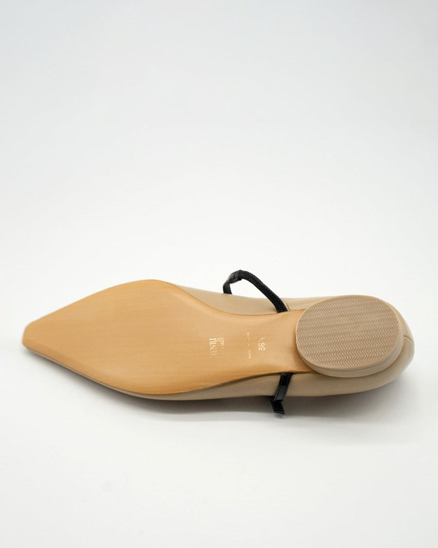 靴 HENRI EN VARGO KATE BEIGE Kate beige メリージェーン ポインテッド パンプス ベージュ - HENRI