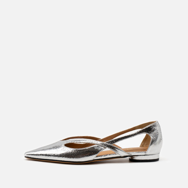 HENRI EN VARGO　シルバー　パンプス Hanna silver ポインテッドトゥ パンプス ブラック - HENRI EN