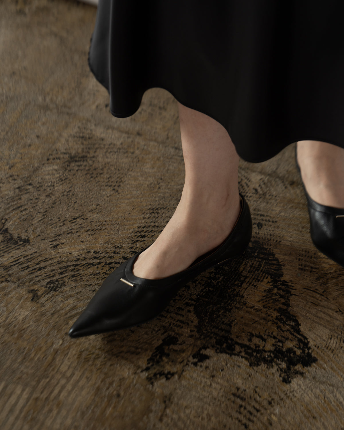 靴 HENRI EN VARGO    CATTLEYA BLACK Cattleya black オープントゥ パンプス ブラック - HENRI EN