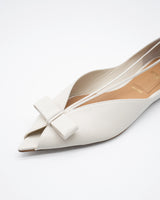 Nadia cream オープントゥリボンパンプス クリーム - HENRI EN VARGO (ヘンリ エン ヴァーゴ) 公式通販