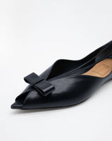 Nadia black オープントゥリボンパンプス ブラック - HENRI EN VARGO (ヘンリ エン ヴァーゴ) 公式通販