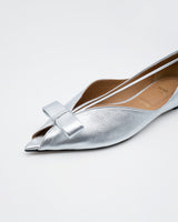 Nadia silver オープントゥリボンパンプス シルバー - HENRI EN VARGO (ヘンリ エン ヴァーゴ) 公式通販