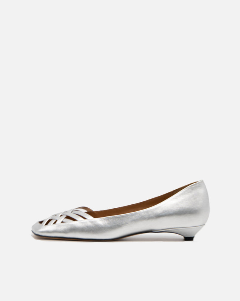 Frances silver メッシュフラットパンプス シルバー - HENRI EN VARGO