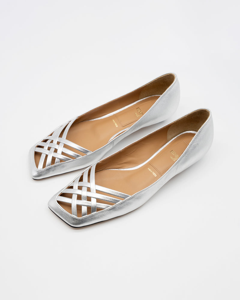 Frances silver メッシュフラットパンプス シルバー - HENRI EN VARGO