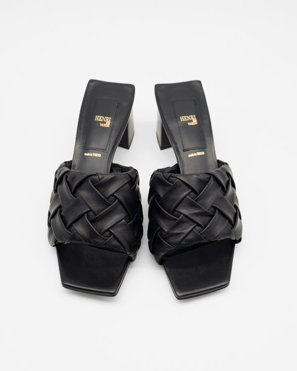 Grace black メッシュ調スクエアトゥサンダル ブラック - HENRI EN VARGO (ヘンリ エン ヴァーゴ) 公式通販