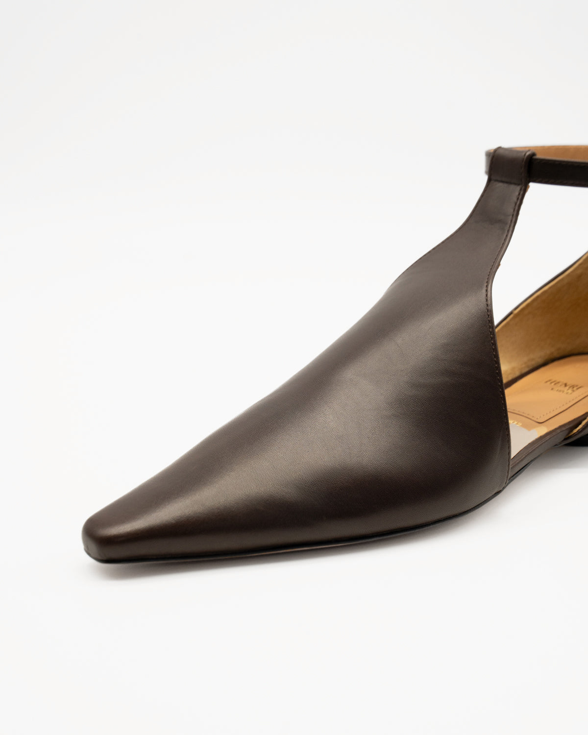 Lucile dark brown Tストラップパンプス ダークブラウン - HENRI EN