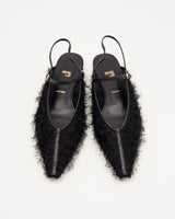 Lulu black.f フェザー フラットシューズ ブラック - HENRI EN VARGO (ヘンリ エン ヴァーゴ) 公式ストア