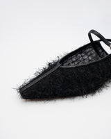 Lulu black.f フェザー フラットシューズ ブラック - HENRI EN VARGO (ヘンリ エン ヴァーゴ) 公式ストア