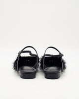 Lulu black.f フェザー フラットシューズ ブラック - HENRI EN VARGO (ヘンリ エン ヴァーゴ) 公式ストア