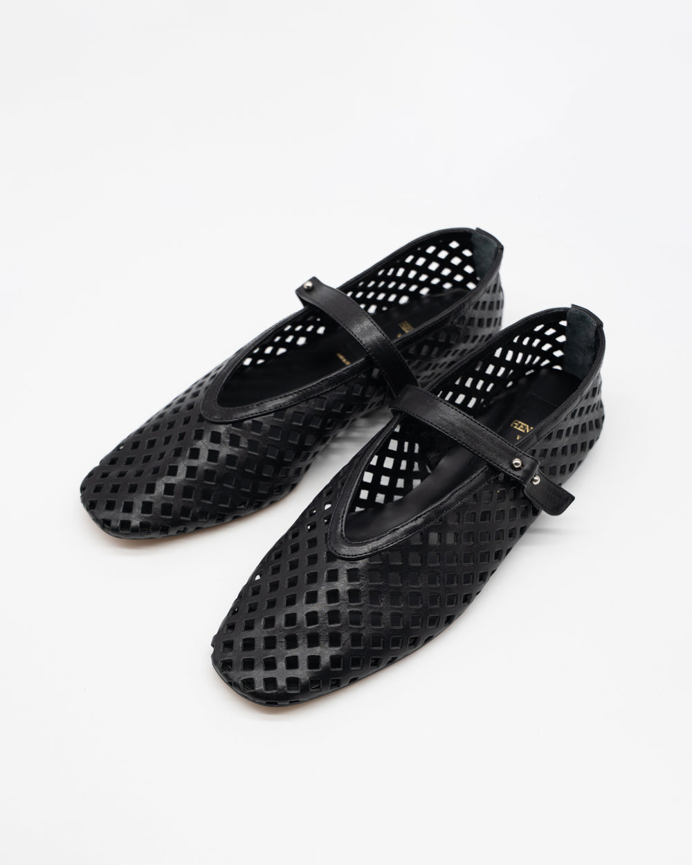 【HENRI EN VARGO(ヘンリエンヴァーゴ)】 Mathilde36.5 Mathilde black パンチング バレエシューズ ブラック - HENRI EN VARGO